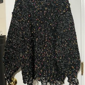 Black hooded confetti sweater